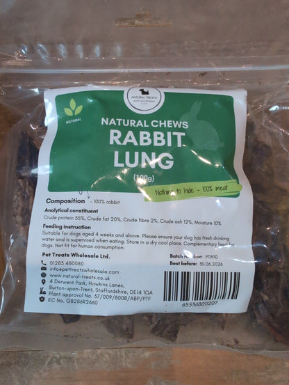 Dried Rabbit Lung for dogs