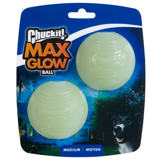 Chuckit! Max Glow Ball 2 Pack Medium 6.5cm
