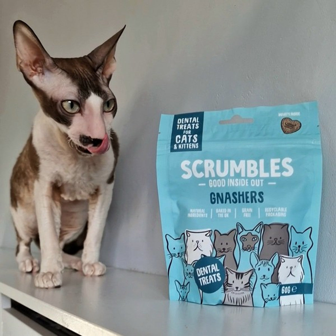 Scrumbles Cat Treats Gnashers Dental Bites 60g